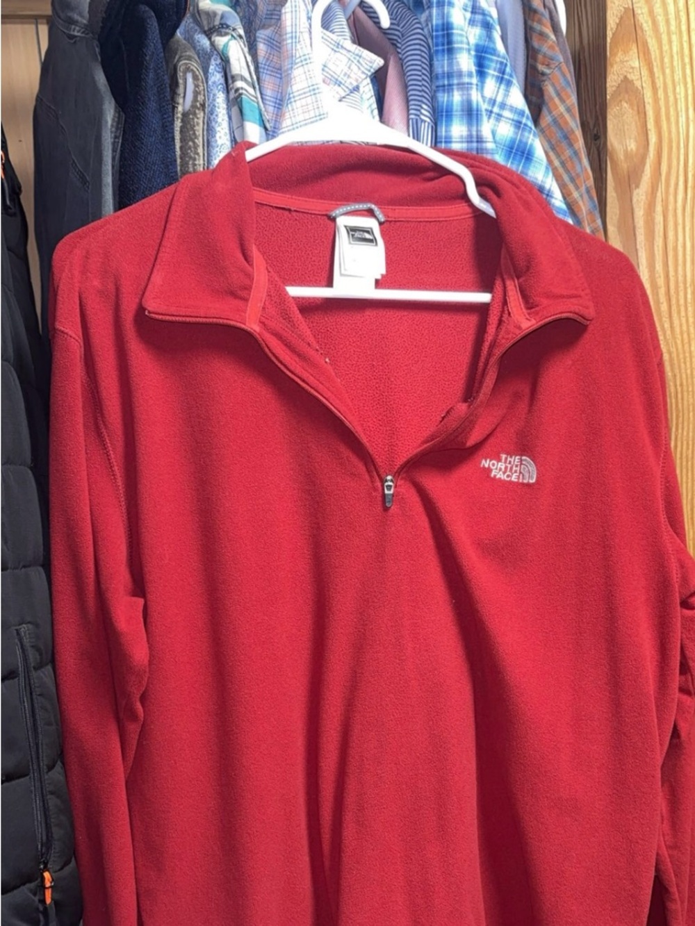 The North Face Men’s Red Half-Zip Fleece Pullover